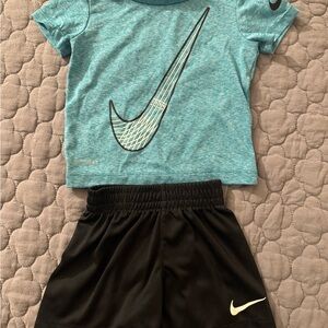 Nike Teal Tee and Black Shorts Set